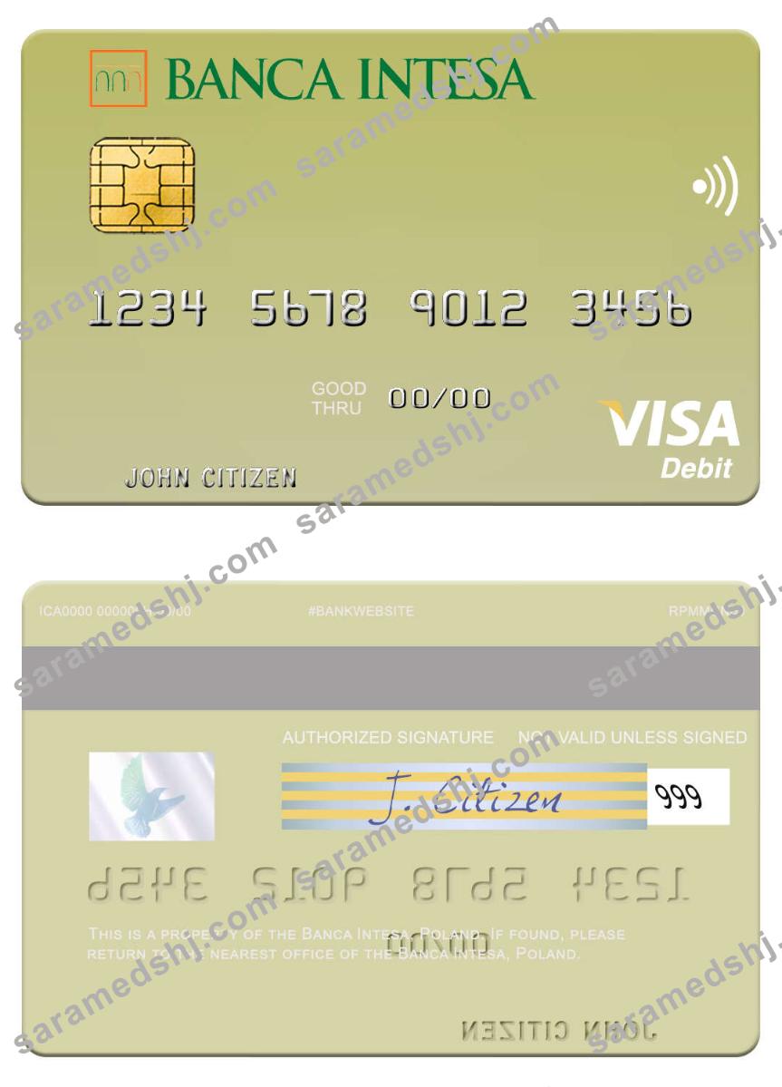 Poland Banca Intesa visa debit card